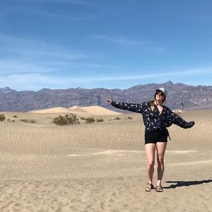 Bird print button down